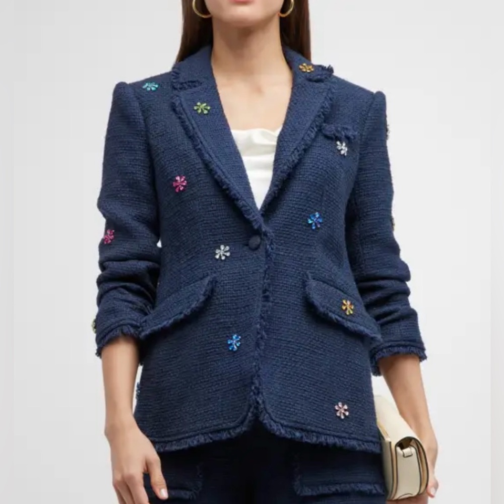 Cinq à Sept Khloe Ditsy Floral Boucle Blazer IN SEARCH OF - Picture 2 of 2